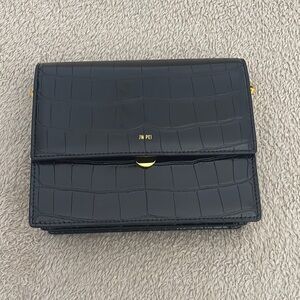 JW PEI Black Croc Embossed Crossbody Bag